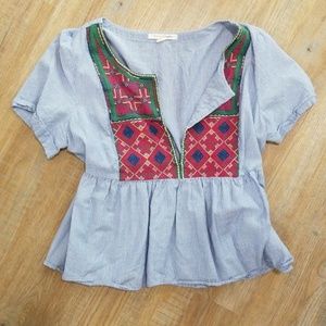 Patterned peplum top